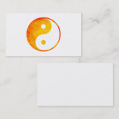 Carte De Visite Yin Chinois orange et jaune de Yang d'aquarelle (Devant / Derrière)