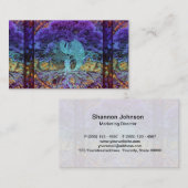 Carte De Visite Yin pourpre Yang avec le coeur de mandala (Devant / Derrière)