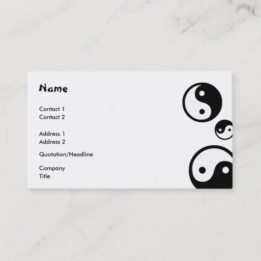 Carte De Visite Yin Yang (Devant)