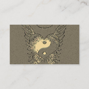 Carte De Visite Yin Yang, Ange Wings and Heart