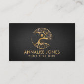 Carte De Visite Yin Yang Arbre de vie - Fluorite et or (Devant)