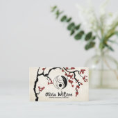 Carte De Visite Yin Yang Hands Sakura Tree (Debout devant)