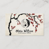 Carte De Visite Yin Yang Hands Sakura Tree (Devant)