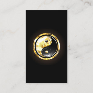 Carte De Visite Yin Yang or sur noir