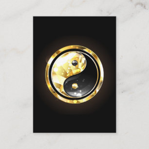 Carte De Visite Yin Yang or sur noir