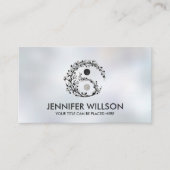 Carte De Visite Yin Yang Tree Branch Pearl et marbre noir (Devant)