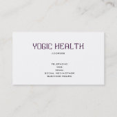 Carte De Visite Yoga (Dos)