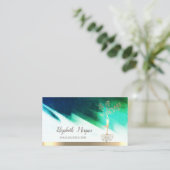 Carte De Visite Yoga, Arbre d'or femmes Silhouette, Brush Strot (Debout devant)