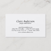 Carte De Visite Yoga (blanc) arrière - plan gris (Dos)