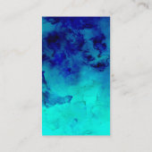 Carte De Visite Yoga bleu lumineux moderne d'aquarelle de (Dos)