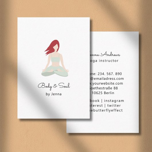 Carte De Visite  Yoga Business Card Visitenkarte