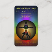 Carte De Visite Yoga Chakras Manly Pose Instructeur Enseignant (Devant)