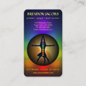 Carte De Visite Yoga Chakras Masculine Pose Instructeur Enseignant (Devant)