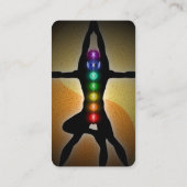 Carte De Visite Yoga Chakras Masculine Pose Instructeur Enseignant (Dos)