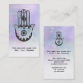 Carte De Visite *~* Yoga - Cratères de Moon Hamsa Main de Fatima (Devant / Derrière)