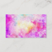 Carte De Visite Yoga d'aquarelle de nébula pastel moderne (Dos)