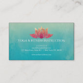 Carte De Visite Yoga de logo de fleur de Lotus (Dos)