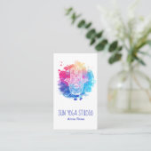 Carte De Visite Yoga de main de Hamsa d'aquarelle de *~* sacré (Debout devant)