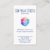 Carte De Visite Yoga de main de Hamsa d'aquarelle de *~* sacré (Dos)