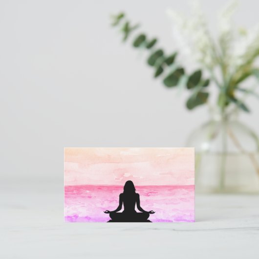 Carte De Visite Yoga de méditation de Mindfulness de lever de (Debout devant)