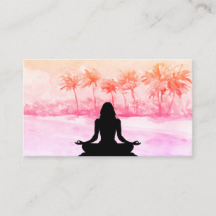 Carte De Visite Yoga de méditation de Mindfulness d'océan de mer