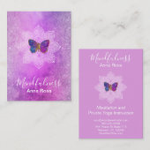 Carte De Visite Yoga de papillon de mandala de Mindfulness de (Devant / Derrière)