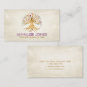 Carte De Visite Yoga d'or arbre de vie (Devant / Derrière)