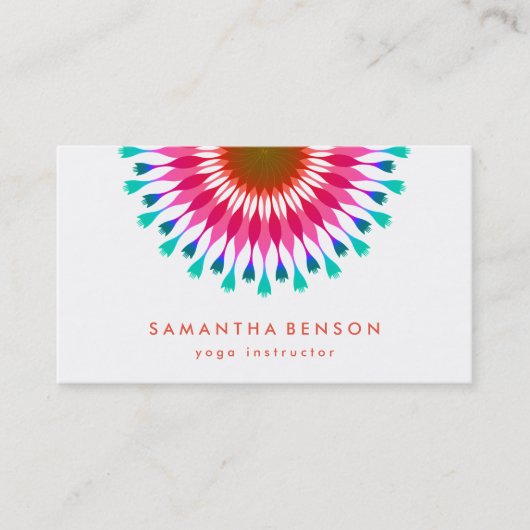 Carte De Visite Yoga élégant de logo de fleur de Lotus (Devant)