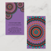 Carte De Visite Yoga élégant de logo de fleur de Lotus (Devant / Derrière)