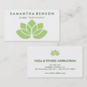Carte De Visite Yoga élégant de logo de fleur de Lotus (Devant / Derrière)