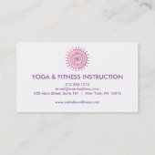 Carte De Visite Yoga élégant de logo de fleur de Lotus (Dos)