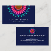 Carte De Visite Yoga élégant de logo de fleur de Lotus (Devant / Derrière)