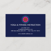 Carte De Visite Yoga élégant de logo de fleur de Lotus (Dos)