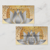 Carte De Visite Yoga élégant de logo de fleur de Lotus (Devant / Derrière)