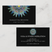 Carte De Visite Yoga élégant de logo de fleur de Lotus (Devant / Derrière)