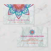 Carte De Visite Yoga élégant de logo de fleur de Lotus (Devant / Derrière)