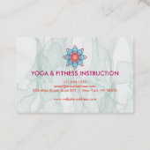 Carte De Visite Yoga élégant de logo de fleur de Lotus (Dos)