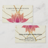 Carte De Visite Yoga élégant de logo de fleur de Lotus (Devant / Derrière)
