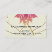 Carte De Visite Yoga élégant de logo de fleur de Lotus (Dos)