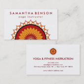 Carte De Visite Yoga élégant de logo de fleur de Lotus (Devant / Derrière)