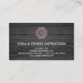 Carte De Visite Yoga élégant de logo de fleur de Lotus en bois (Dos)
