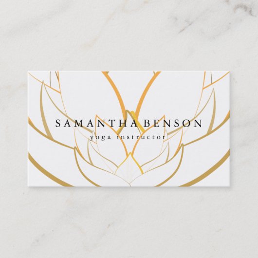 Carte De Visite Yoga élégant de logo de fleur noire et blanche (Devant)