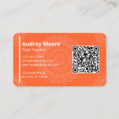 Carte De Visite Yoga Enseignant Modèle Mandala QR Code (Devant)