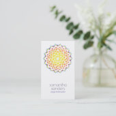 Carte De Visite Yoga Enseignant Radiance Rainbow Mandala Art (Debout devant)