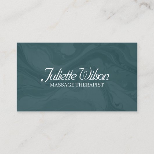 Carte De Visite Yoga et massage en marbre vert (Devant)