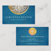 Carte De Visite Yoga et méditation élégants d'arbre d'aquarelle (Devant / Derrière)