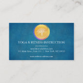 Carte De Visite Yoga et méditation élégants d'arbre d'aquarelle (Dos)