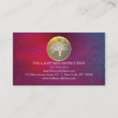 Carte De Visite Yoga et méditation élégants d'arbre d'aquarelle (Dos)