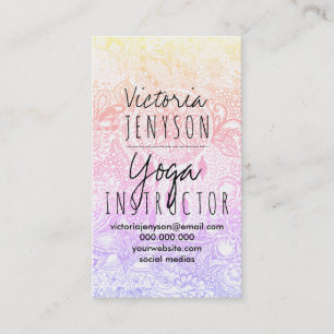 Carte De Visite Yoga floral de griffonnages de dreamcatcher