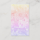 Carte De Visite Yoga floral de griffonnages de dreamcatcher (Dos)